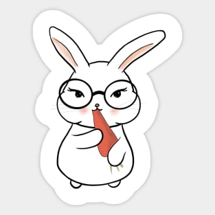 Sweet Little Bunny With Carrot Sticker